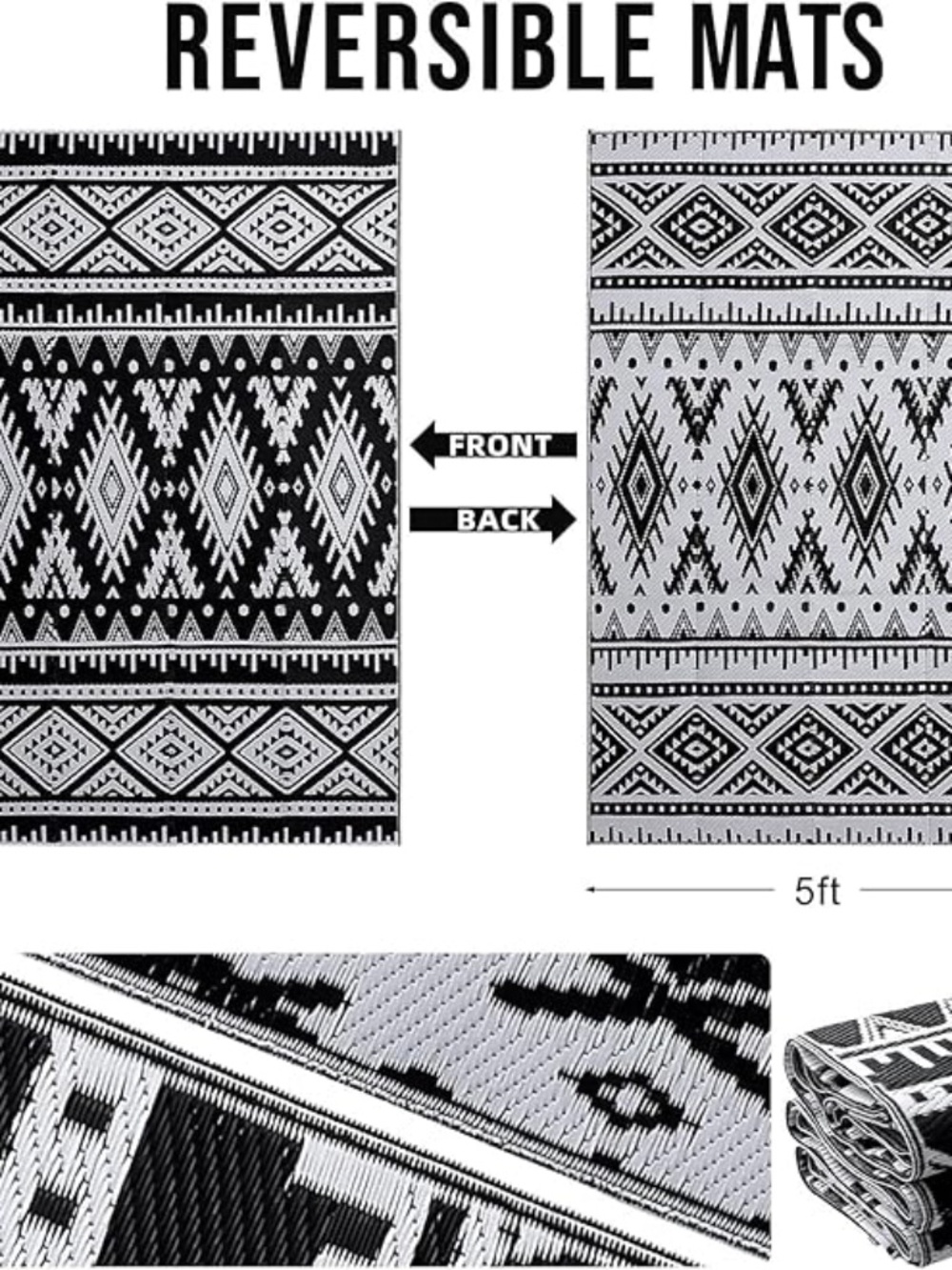 5x8 Boho Outdoor rug - Picture 2 of 2